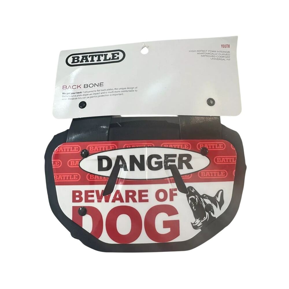 BATTLE Back Bone Youth High Impact "Danger" "Beware of Dog" Football